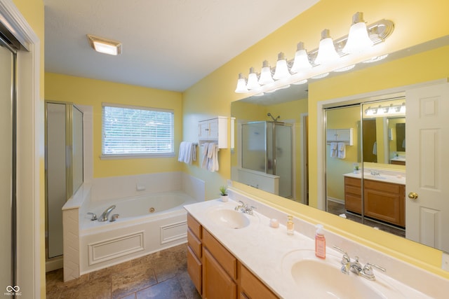 13271 Aquamarine Dr, Carmel, IN 46033 - full bath with a stall shower, a jetted tub, and double vanity