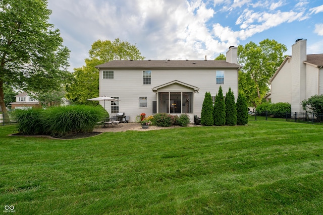 13271 Aquamarine Dr, Carmel, IN 46033 - back of property featuring a patio area and a sunroom