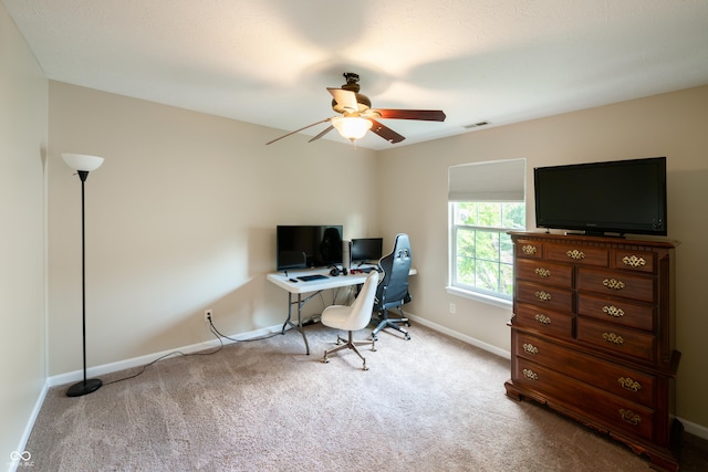 13271 Aquamarine Dr, Carmel, IN 46033 - office with carpet and a ceiling fan