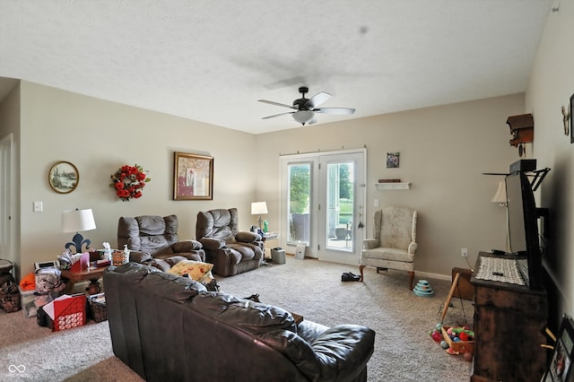 17233 Gunther Blvd Unit 102B, Westfield, IN 46074 - carpeted living room featuring ceiling fan and baseboards