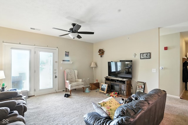 17233 Gunther Blvd Unit 102B, Westfield, IN 46074 - carpeted living area featuring a ceiling fan and baseboards