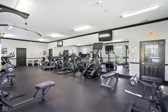 17233 Gunther Blvd Unit 102B, Westfield, IN 46074 - exercise room with crown molding