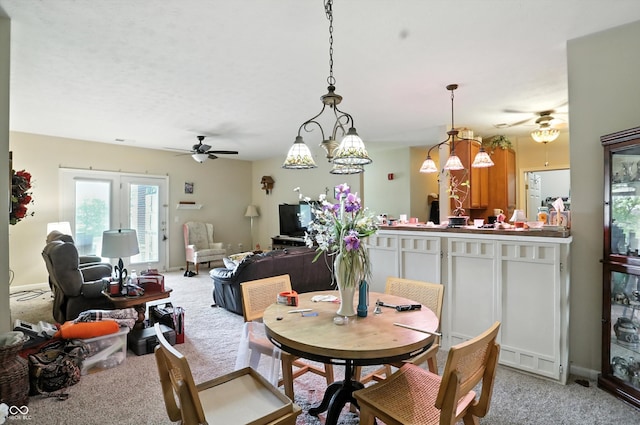17233 Gunther Blvd Unit 102B, Westfield, IN 46074 - dining room with light carpet and a ceiling fan