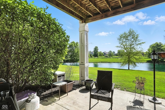 17233 Gunther Blvd Unit 102B, Westfield, IN 46074 - view of patio featuring a water view