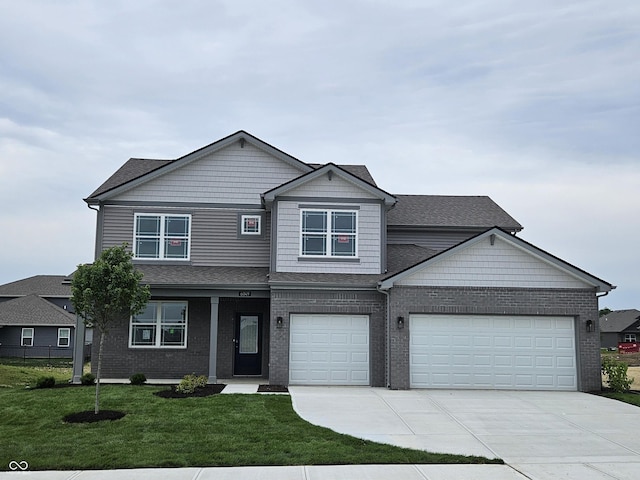6049 Madera Dr, Whitestown, IN 46075 - view of front of home with concrete driveway, brick siding, and roof with shingles