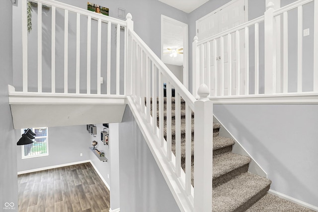6645 Honeysuckle Way, Pendleton, IN 46064 - staircase featuring wood finished floors and baseboards