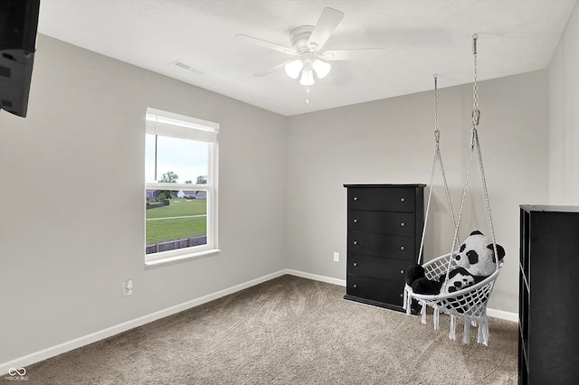 6645 Honeysuckle Way, Pendleton, IN 46064 - unfurnished room with carpet flooring, ceiling fan, and baseboards