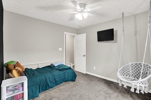 6645 Honeysuckle Way, Pendleton, IN 46064 - carpeted bedroom with baseboards and ceiling fan