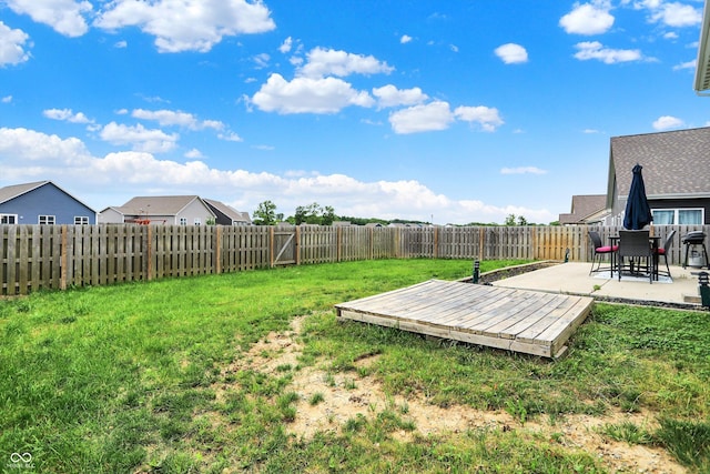 6645 Honeysuckle Way, Pendleton, IN 46064 - view of yard featuring a wooden deck and a patio