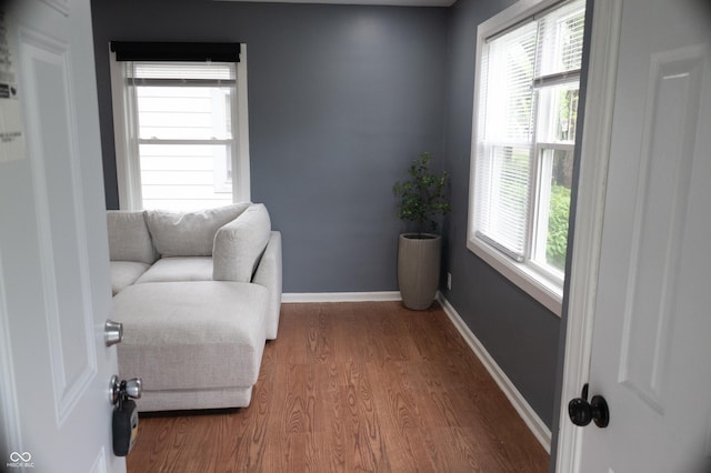 1331 N Berwick Ave, Indianapolis, IN 46222 - living area featuring wood finished floors and baseboards