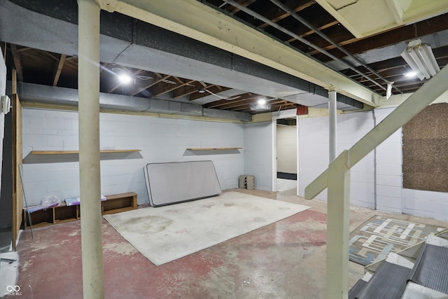 2905 N Warman Ave, Indianapolis, IN 46222 - unfinished basement featuring concrete block wall