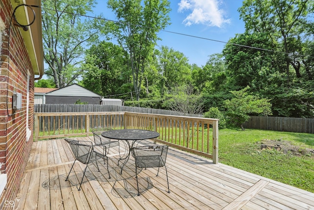 2905 N Warman Ave, Indianapolis, IN 46222 - wooden terrace featuring outdoor dining space