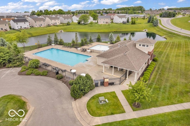 123 Campus Ln, Greenwood, IN 46143 - community pool with a water view and a residential view