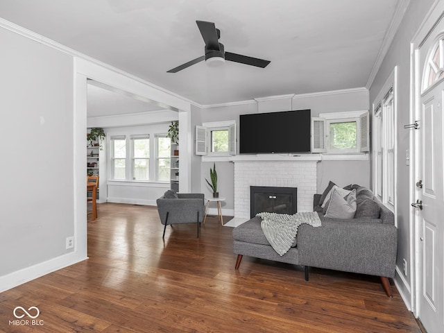 1617 E 52nd St, Indianapolis, IN 46205 - living room with plenty of natural light, wood finished floors, ornamental molding, and baseboards
