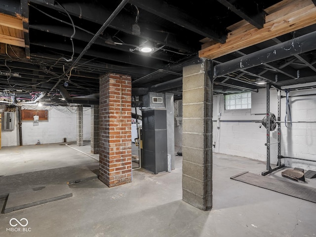 1617 E 52nd St, Indianapolis, IN 46205 - basement featuring electric panel and heating unit