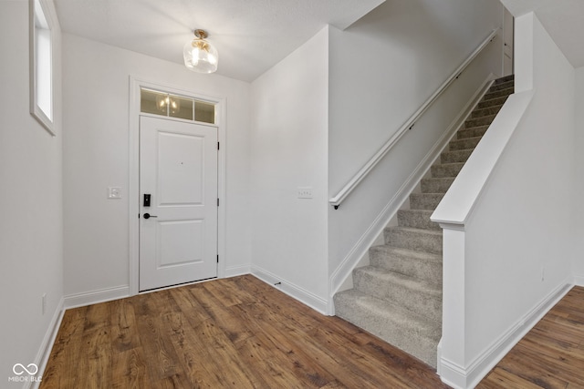 14878 E Keenan Cir Lot 37, Westfield, IN 46074 - foyer with stairway, wood finished floors, and baseboards
