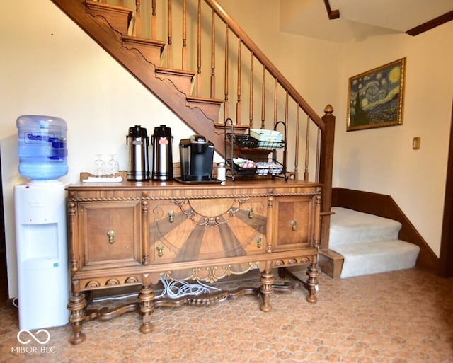 6412 Fall Creek Rd, Indianapolis, IN 46220 - bar featuring stairs