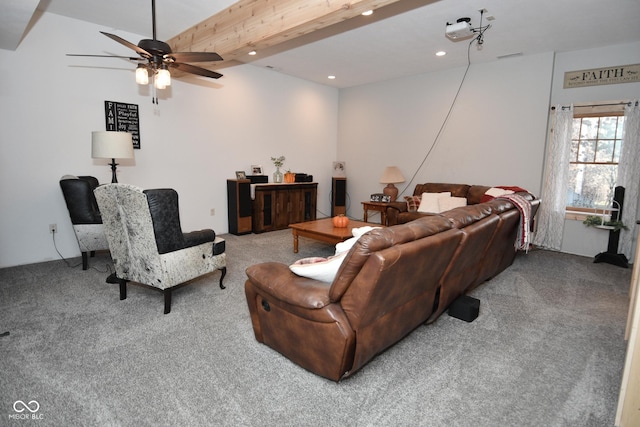 2780 W Grizzly Trl, Martinsville, IN 46151 - living area with recessed lighting, carpet floors, and a ceiling fan