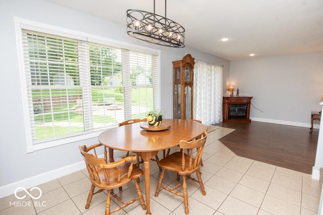 495 Persimmon Dr, North Vernon, IN 47265 - dining room featuring plenty of natural light, baseboards, light tile patterned floors, and recessed lighting