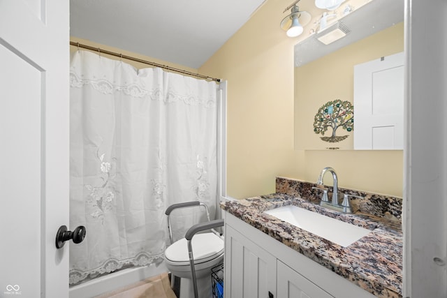 5730 S 50 W, Trafalgar, IN 46181 - full bath with vanity, toilet, and a shower with curtain