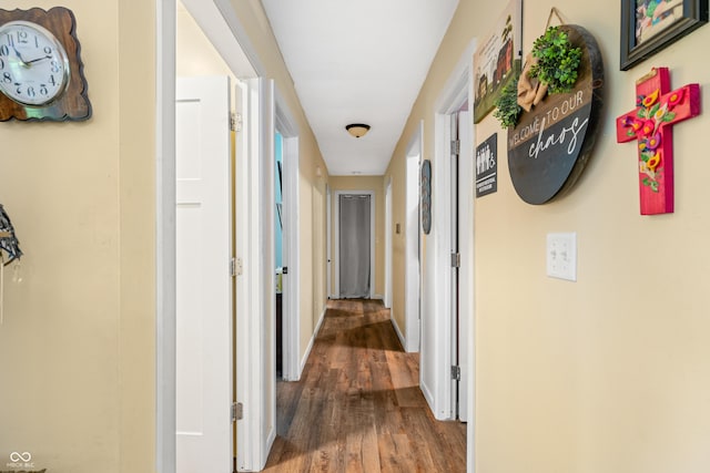 5730 S 50 W, Trafalgar, IN 46181 - hall with dark wood-type flooring and baseboards