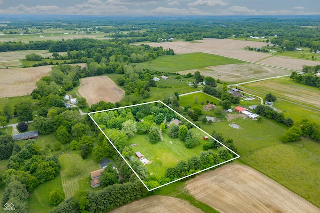 5730 S 50 W, Trafalgar, IN 46181 - overview of rural landscape featuring property parcel outlined