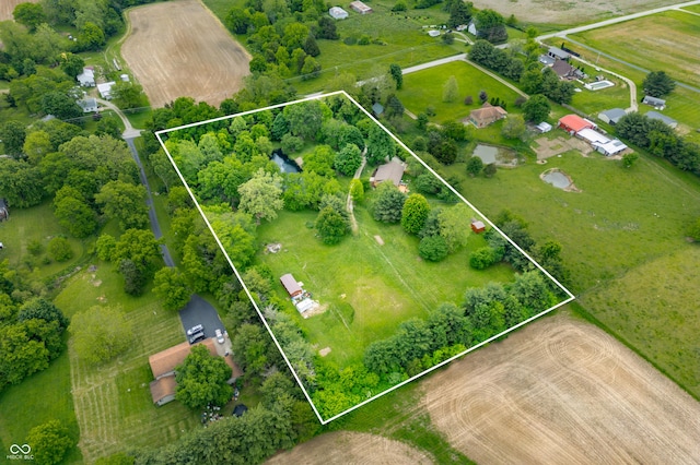 5730 S 50 W, Trafalgar, IN 46181 - overview of rural landscape with property parcel outlined