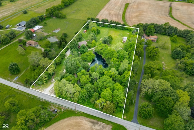 5730 S 50 W, Trafalgar, IN 46181 - overview of rural landscape with property boundaries highlighted