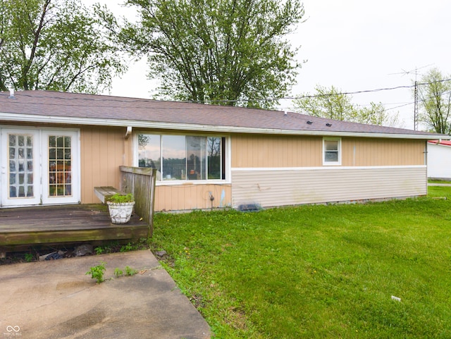 2612 E Michigantown Rd, Frankfort, IN 46041 - view of property exterior with a wooden deck and a lawn