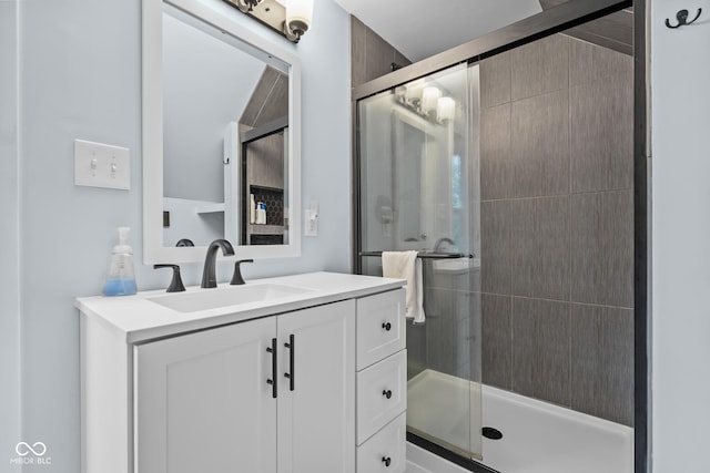 2645 Washington St, Columbus, IN 47201 - full bathroom with vanity and a stall shower
