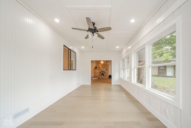 1127 Hickory Ln, New Castle, IN 47362 - corridor with light wood-style floors, plenty of natural light, and recessed lighting
