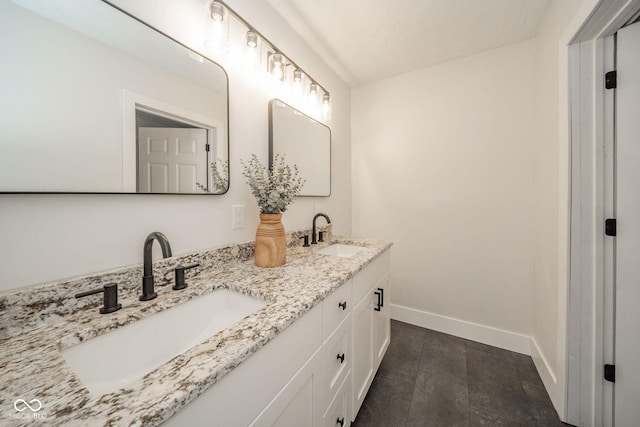 1127 Hickory Ln, New Castle, IN 47362 - full bathroom with baseboards and double vanity