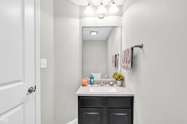 350 N Meridian St Unit 705, Indianapolis, IN 46204 - bathroom with vanity and baseboards