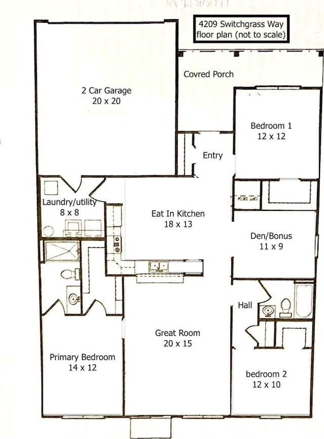 4209 Switchgrass Way, Indianapolis, IN 46237 - floor plan / room layout