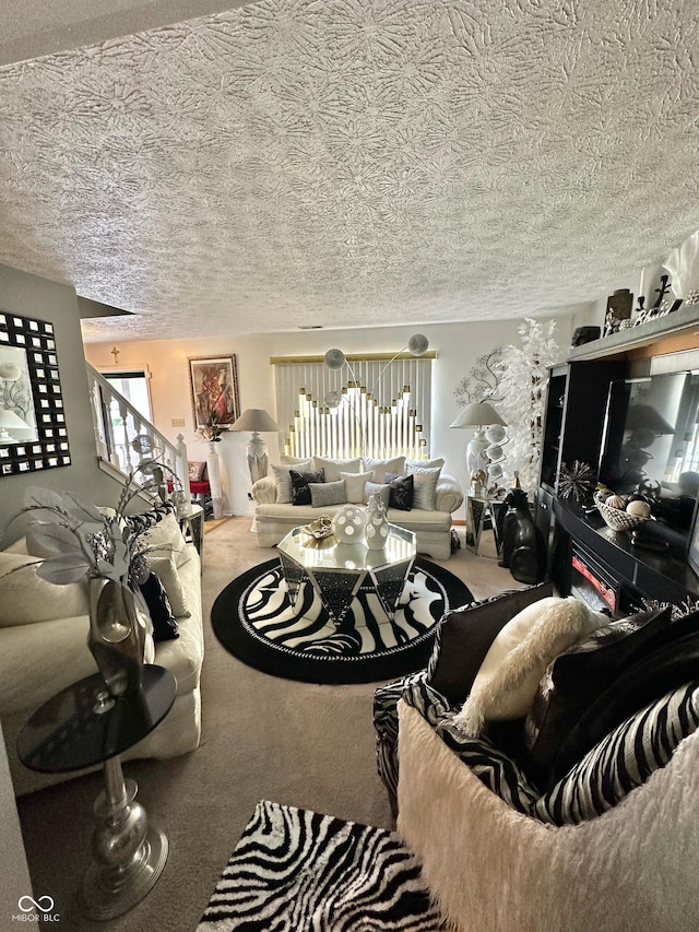 1831 Beckenbauer Ln, Indianapolis, IN 46214 - living area featuring carpet flooring and a textured ceiling