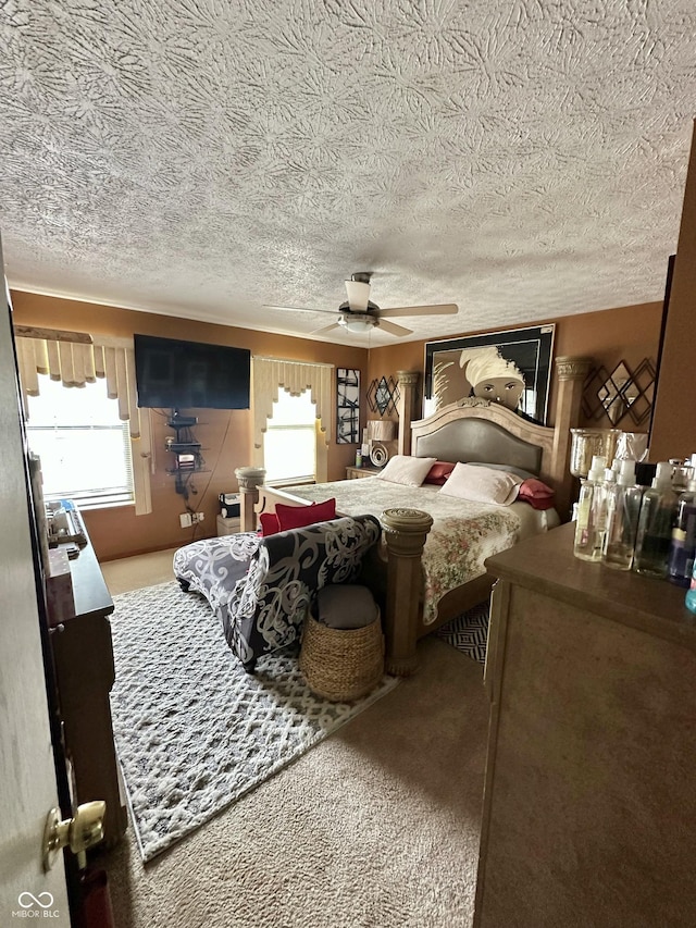 1831 Beckenbauer Ln, Indianapolis, IN 46214 - carpeted bedroom featuring a textured ceiling and a ceiling fan