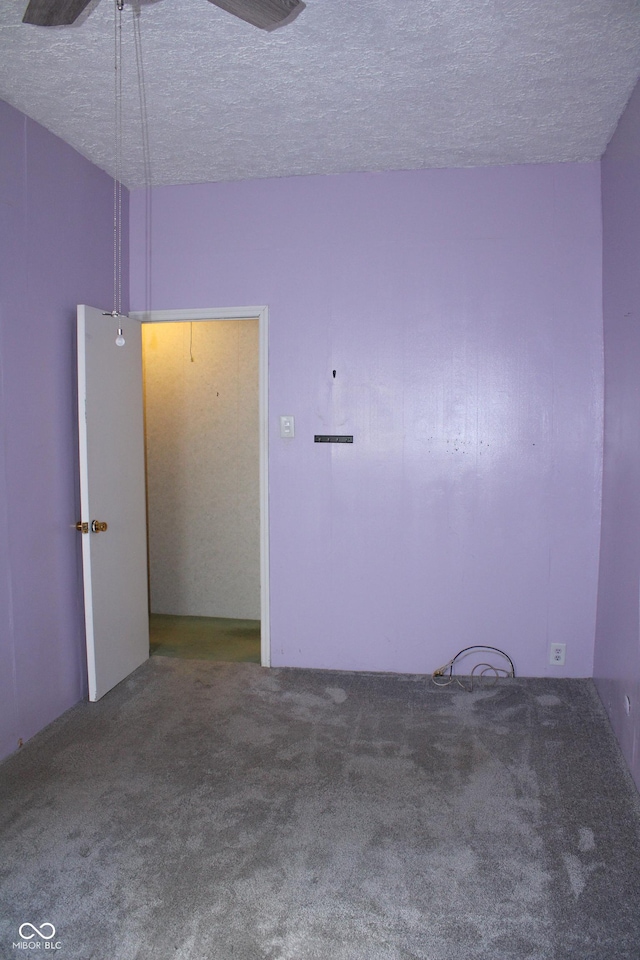 202 S Church St, Brooklyn, IN 46111 - carpeted empty room with a textured ceiling and a ceiling fan