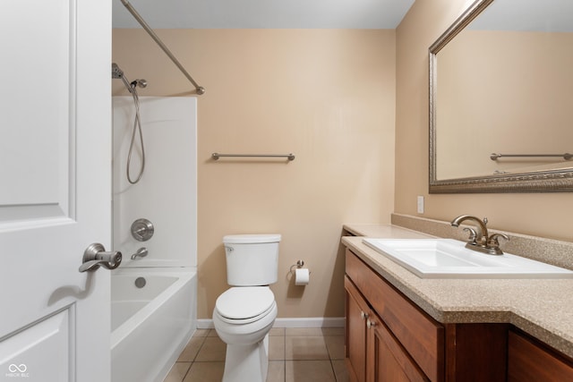 4904 N Tillotson Ave, Muncie, IN 47304 - full bathroom with shower / tub combination, vanity, tile patterned flooring, toilet, and baseboards