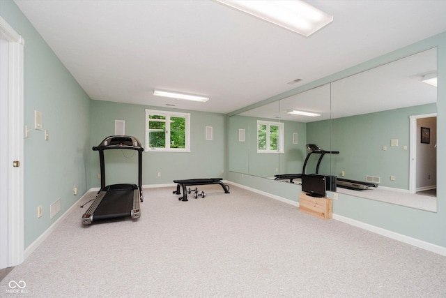 8301 Reef Ct, Indianapolis, IN 46236 - exercise room featuring carpet flooring and baseboards