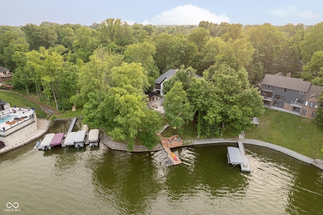 8301 Reef Ct, Indianapolis, IN 46236 - bird's eye view of a large body of water and a heavily wooded area