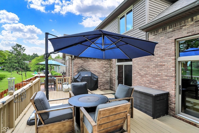 1850 Longest Dr, Franklin, IN 46131 - deck with area for grilling, outdoor dining space, and an outdoor living space