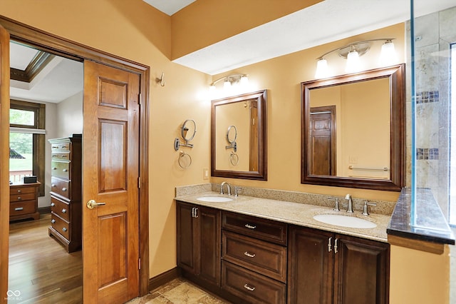 1850 Longest Dr, Franklin, IN 46131 - bathroom with double vanity and baseboards