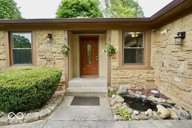 5331 Birch Ln, Greenwood, IN 46143 - view of exterior entry with stone siding