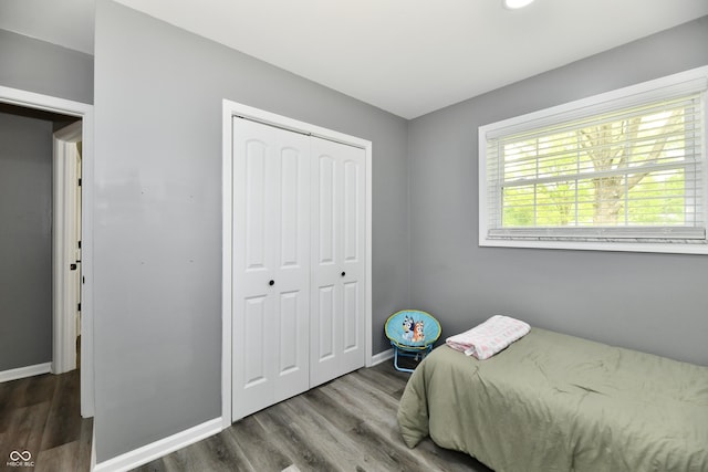 5190 N State Road 213, Windfall, IN 46076 - bedroom with wood finished floors, a closet, and baseboards