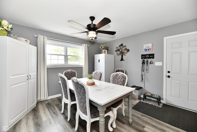 5190 N State Road 213, Windfall, IN 46076 - dining area with ceiling fan and light wood finished floors