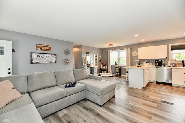 5190 N State Road 213, Windfall, IN 46076 - living area featuring light wood-style floors and recessed lighting