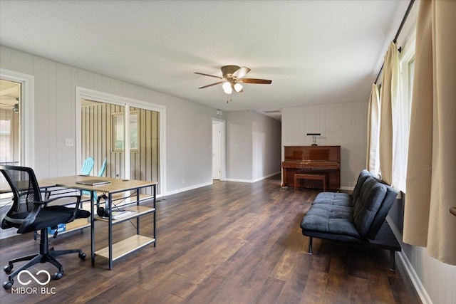 601 Woodbine, Terre Haute, IN 47803 - sitting room with healthy amount of natural light, dark wood finished floors, and a ceiling fan