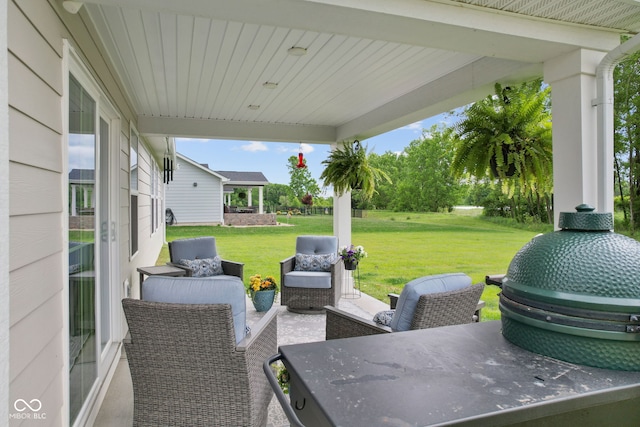 7051 E Bean Blossom Dr, Camby, IN 46113 - view of patio with an outdoor hangout area