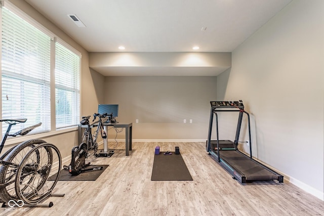 16072 Barringer Ct, Westfield, IN 46074 - workout area with wood finished floors, healthy amount of natural light, and recessed lighting