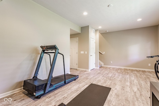 16072 Barringer Ct, Westfield, IN 46074 - workout room featuring wood finished floors and recessed lighting